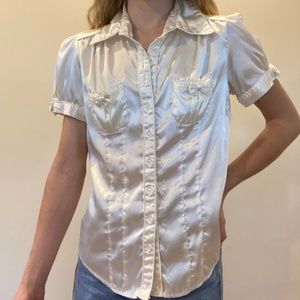Vintage satin feel button up blouse